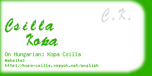 csilla kopa business card